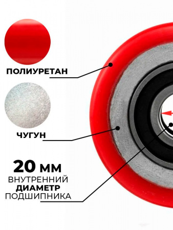 Колесо полиуретан 70х60 мм с подшипником для тележек гидравлических DB/BFC/DF-III