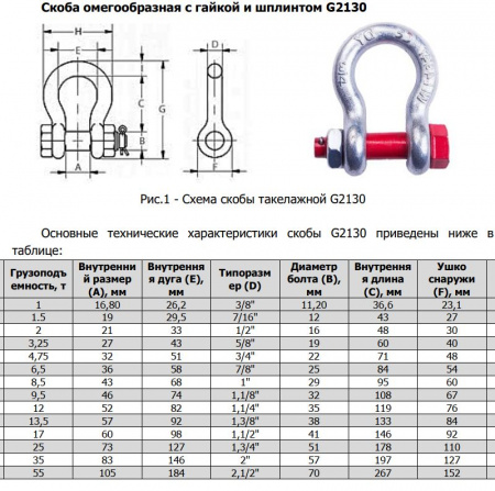 Скоба омегообразная TOR 3,25 т (тип G2130) (Q)