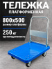 Тележка платформенная пластиковая 250 кг TOR PH250P (800х500) со складной ручкой (резина 125 мм)