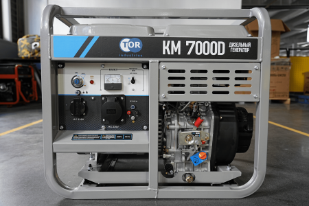 Генератор дизельный 7,0 кВт 220В с электростартером и колесами TOR KM7000D