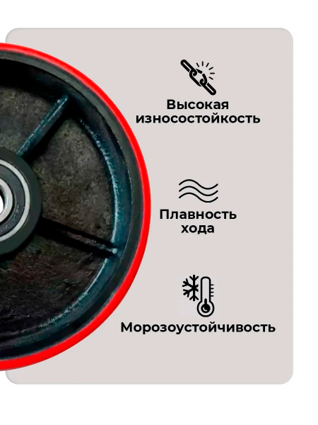 Колесо полиуретан 180х50 мм с подшипником для тележек гидравлических для BF/DF-III/RHP/AC/DF/CW2